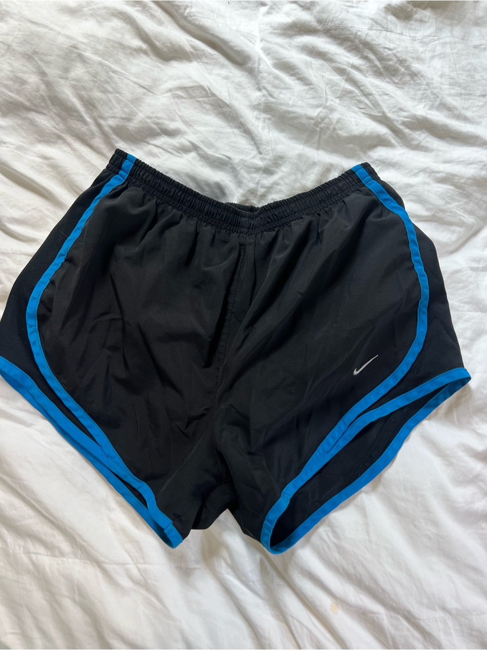 Nike Black Running Shorts with Blue Piping